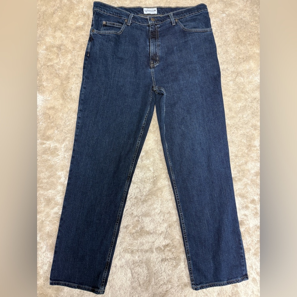 Saddlebread Men’s Dark Blue Relaxed fit Straight Jeans 36/32 -Dark Wash